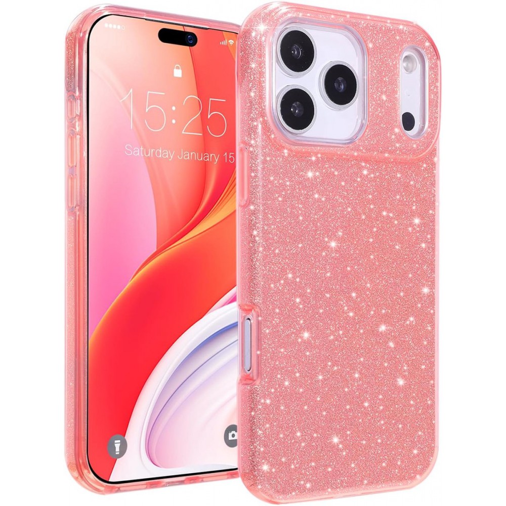 Θήκη iPhone 18 Pro 5G Glitter Shine Cover Hard Case -Ροζ Θήκες iPhone