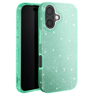 Θήκη iPhone 16 Plus 5G Glitter Shine Cover Hard Case -Πράσινο