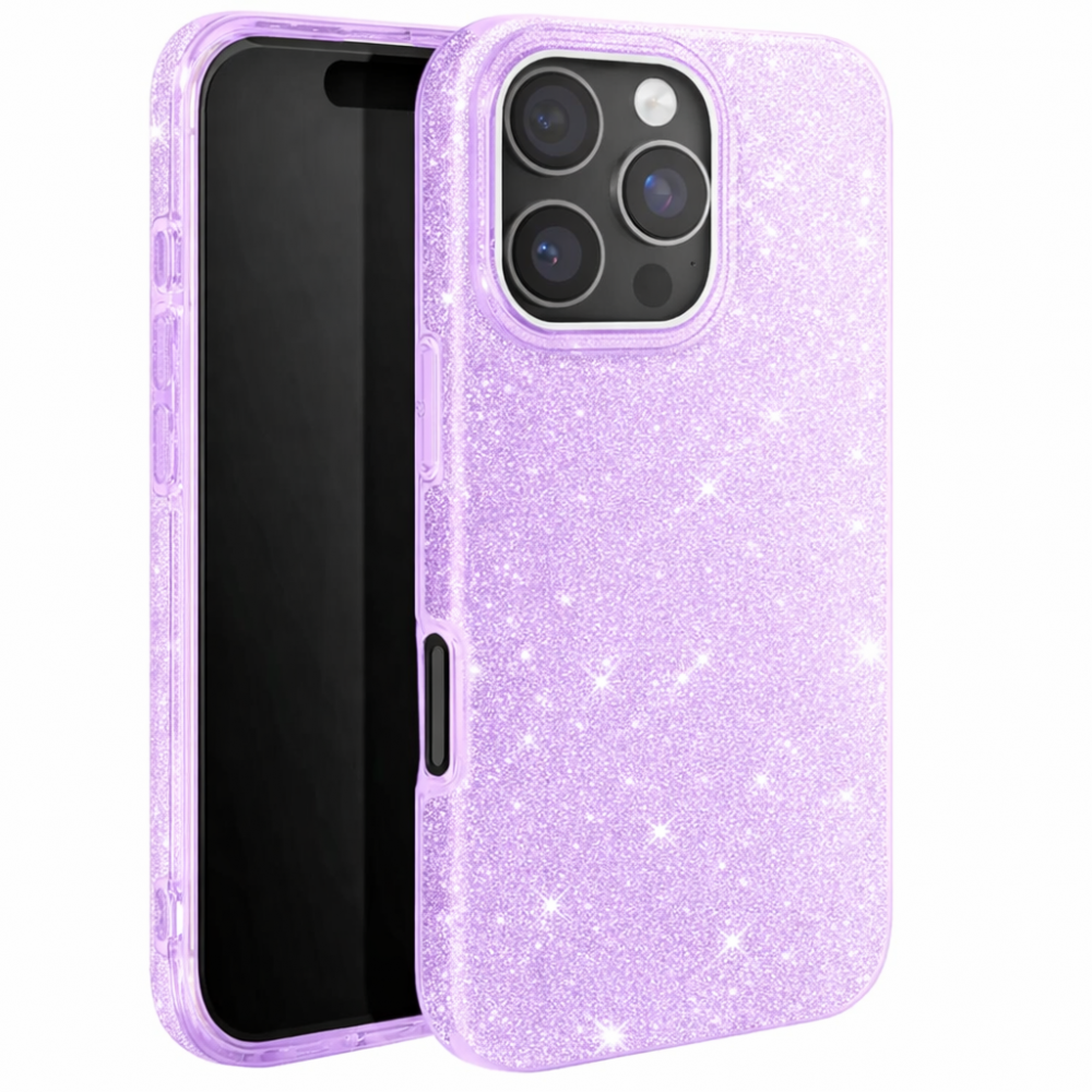 Θήκη iPhone 15 Pro Max 5G Glitter Shine Cover Hard Case -Μωβ Θήκες iPhone