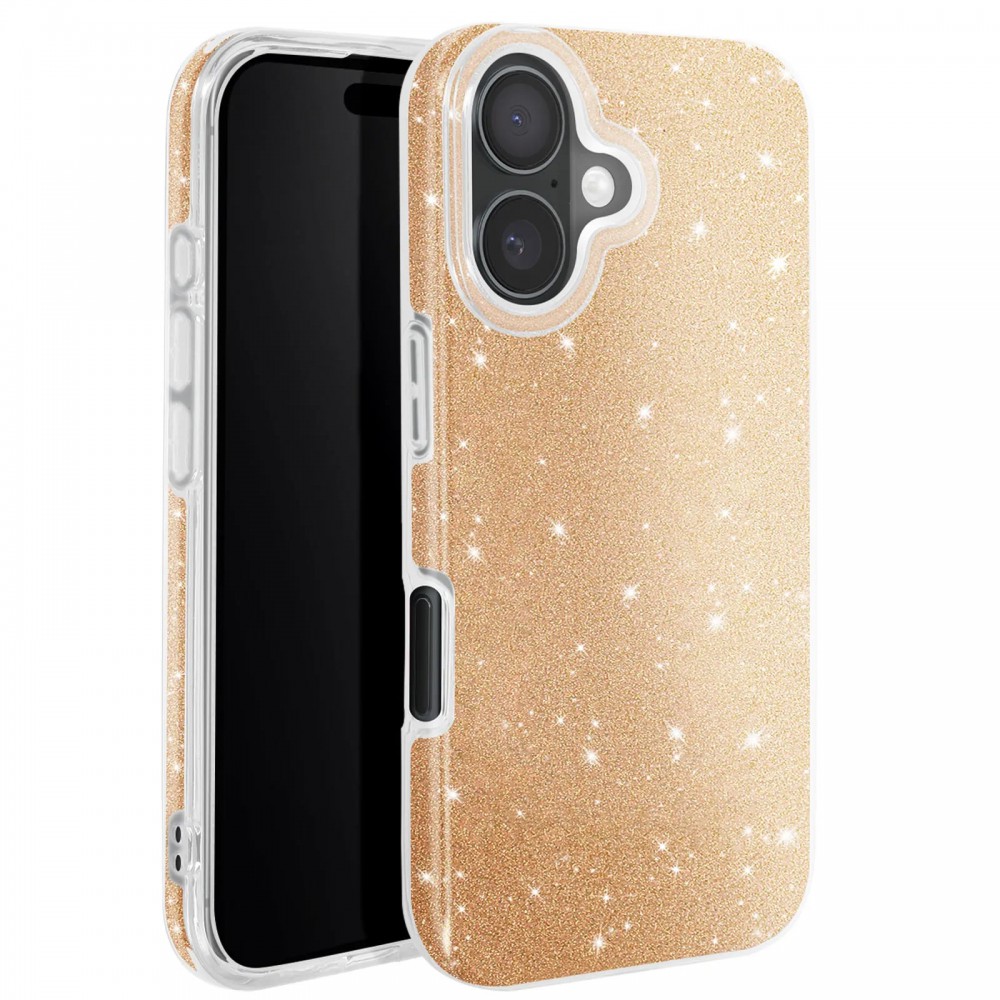 Θήκη iPhone 16 Plus 5G Glitter Shine Cover Hard Case -Χρυσό Θήκες iPhone