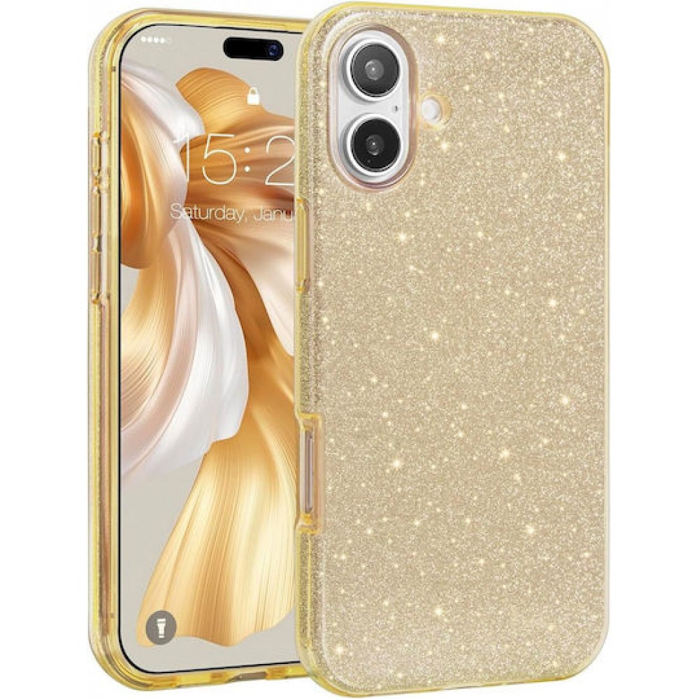 Θήκη iPhone 17 5G Glitter Shine Cover Hard Case -Χρυσό Θήκες iPhone