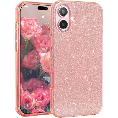 Θήκη iPhone 17 5G Glitter Shine Cover Hard Case -Ροζ 