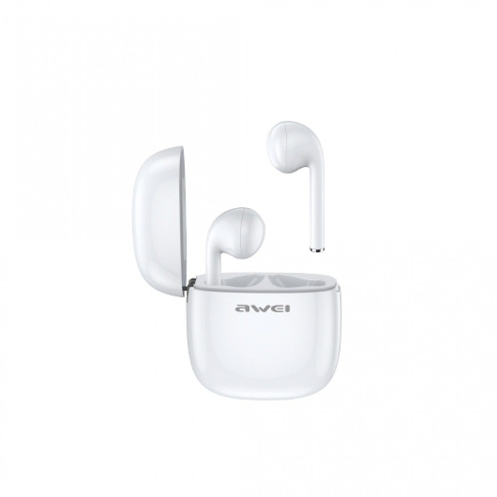 Awei T28 Bluetooth V5.0 Wireless Sports Headset with Charging Case -White Αξεσουάρ 
