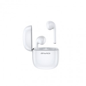Awei T28 Bluetooth V5.0 Wireless Sports Headset with Charging Case -White Αξεσουάρ 