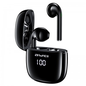 Awei T28P Tws Wireless Earphones With LED DISPLAY - Black Αξεσουάρ 