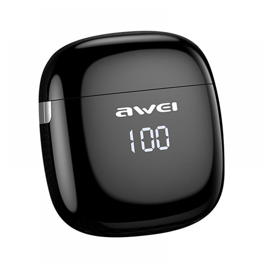 Awei T28P Tws Wireless Earphones With LED DISPLAY - Black Αξεσουάρ 