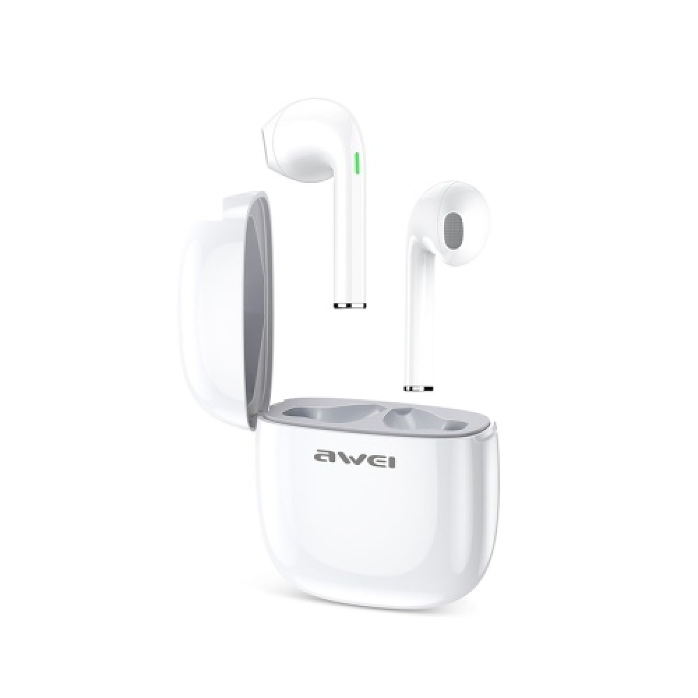 Awei T28 Bluetooth V5.0 Wireless Sports Headset with Charging Case -White Αξεσουάρ 