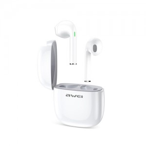 Awei T28 Bluetooth V5.0 Wireless Sports Headset with Charging Case -White Αξεσουάρ 