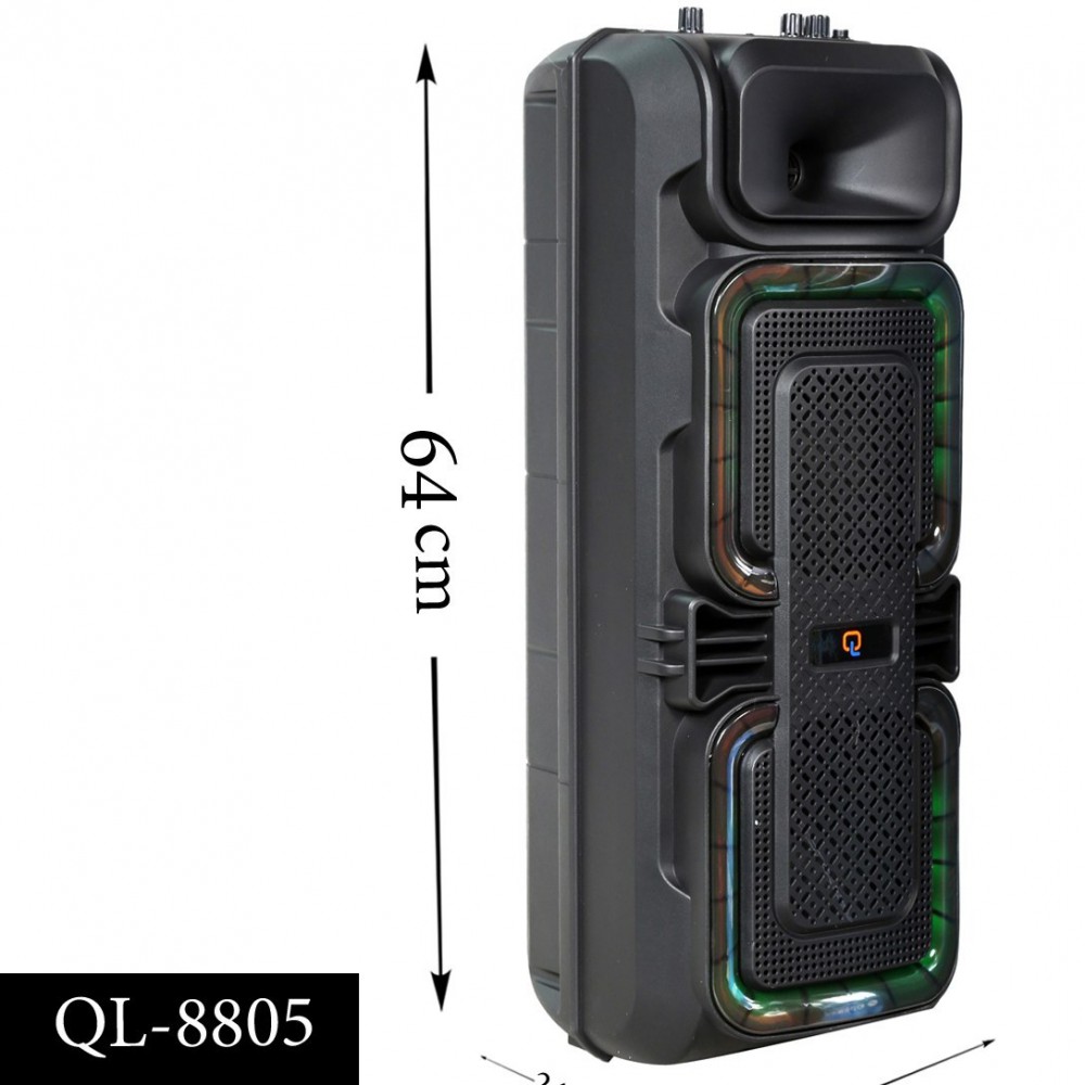 Ηχείο Bluetooth QL-8805 2x8″ Στερεοφωνικό με Καραόκε, Μικρόφωνο, Τηλεχειριστήριο & FM Radio Αξεσουάρ 