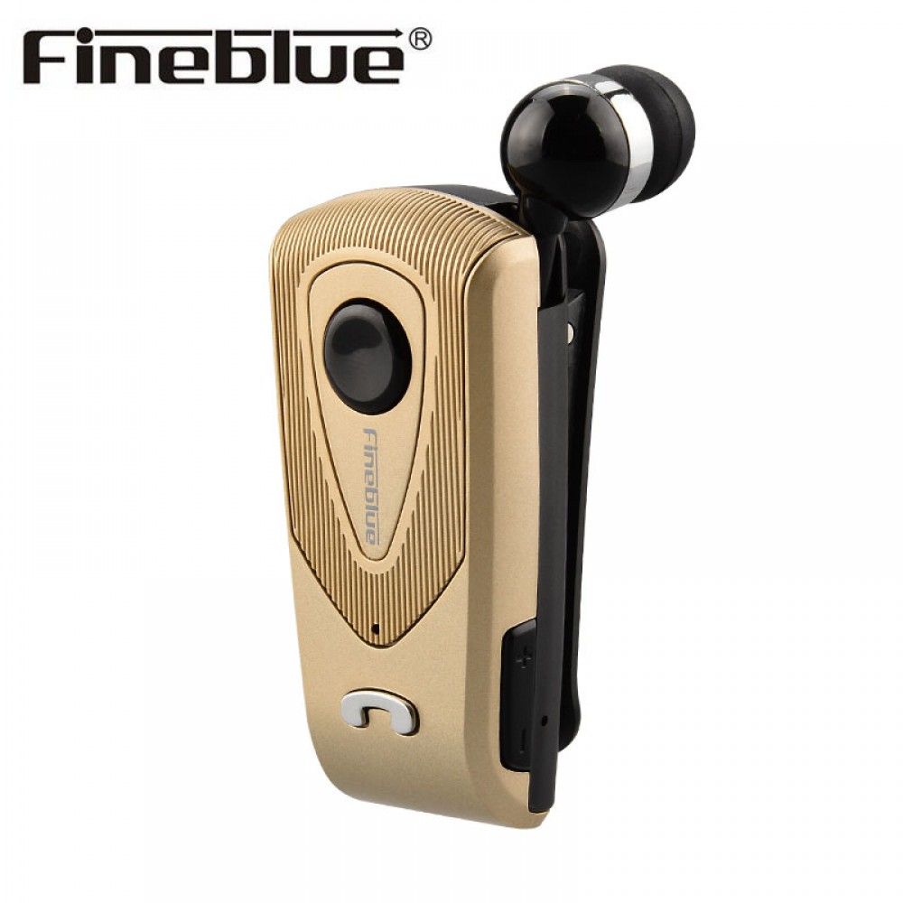 Ακουστικό Bluetooth Fineblue F930 με Επεκτεινόμενο Καλώδιο Clip-On Wireless Headset -Χρυσό Αξεσουάρ 