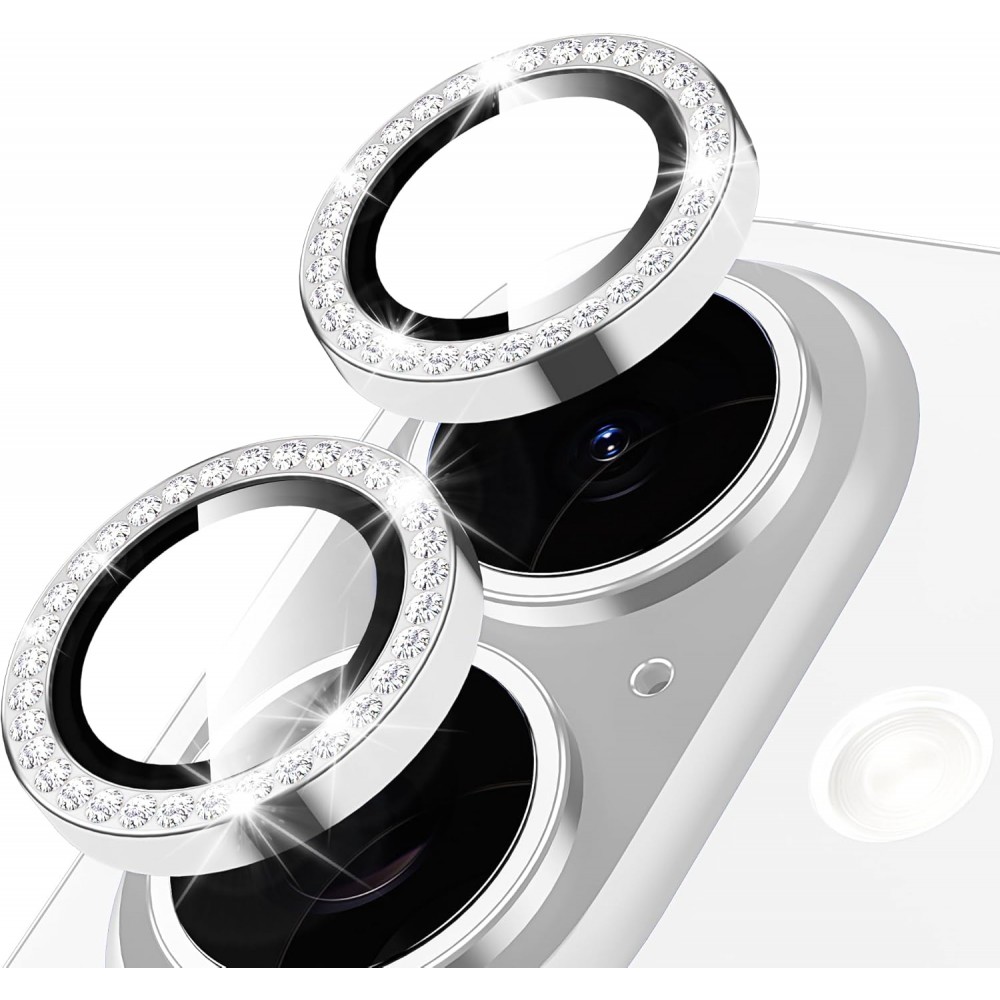 Προστατευτικό Κάμερας Strass Frame Full Cover για iPhone 17 5G –Ασημί Προστασία οθόνης - Κάμερας