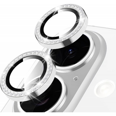 Προστατευτικό Κάμερας Strass Frame Full Cover για iPhone 17 5G –Ασημί