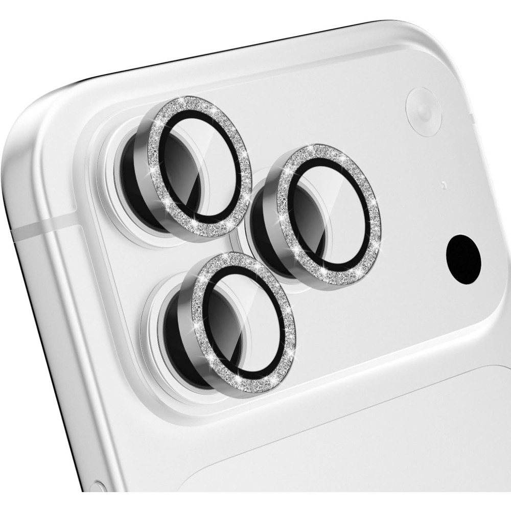 Προστατευτικό Κάμερας Strass Frame Full Cover για iPhone 17 Pro 5G / 17 Pro Max 5G –Ασημί Προστασία οθόνης - Κάμερας