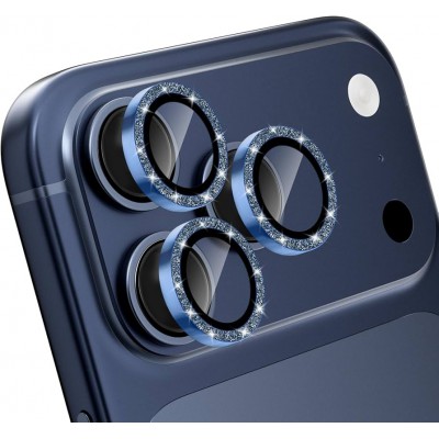 Προστατευτικό Κάμερας Strass Frame Full Cover για iPhone 17 Pro 5G / 17 Pro Max 5G –Μπλε