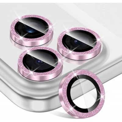 Προστατευτικό Κάμερας Strass Frame Full Cover για iPhone 17 Pro 5G / 17 Pro Max 5G –Ροζ Χρυσό