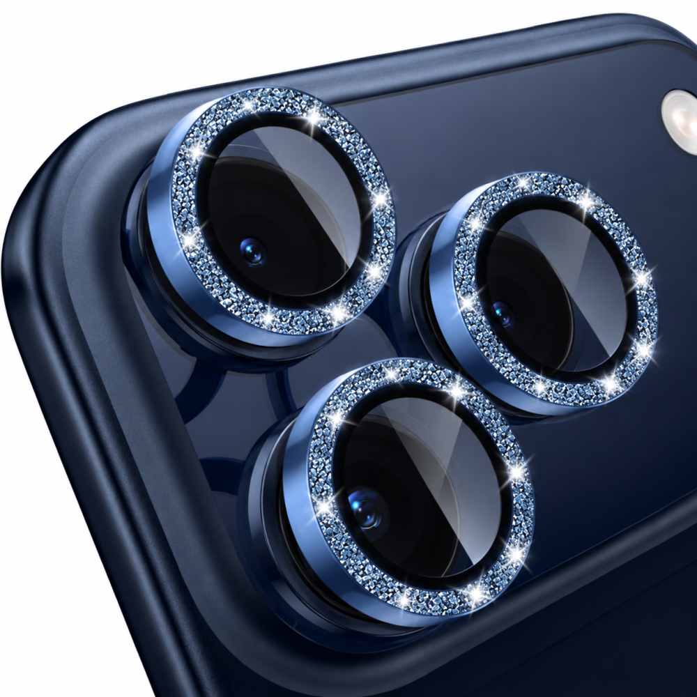 Προστατευτικό Κάμερας Strass Frame Full Cover για iPhone 17 Pro 5G / 17 Pro Max 5G –Μπλε Προστασία οθόνης - Κάμερας