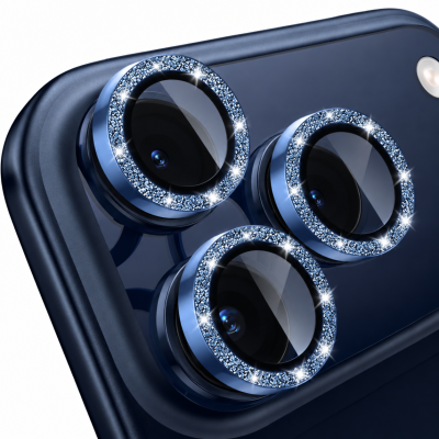 Προστατευτικό Κάμερας Strass Frame Full Cover για iPhone 17 Pro 5G / 17 Pro Max 5G –Μπλε