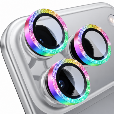 Προστατευτικό Κάμερας Strass Frame Full Cover για iPhone 18 Pro 5G / 18 Pro Max 5G –Πολύχρωμο