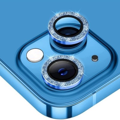 Προστατευτικό Κάμερας Strass Frame Full Cover για iPhone 14 / 14 Plus –Μπλε