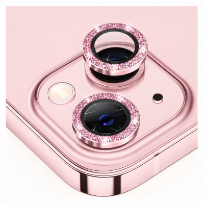 Προστατευτικό Κάμερας Strass Frame Full Cover για iPhone 12 -Ροζ
