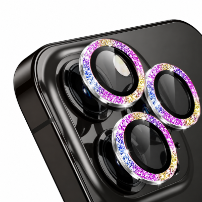 Προστατευτικό Κάμερας Strass Frame Full Cover για iPhone 13 Pro / 13 Pro Max –Πολύχρωμο