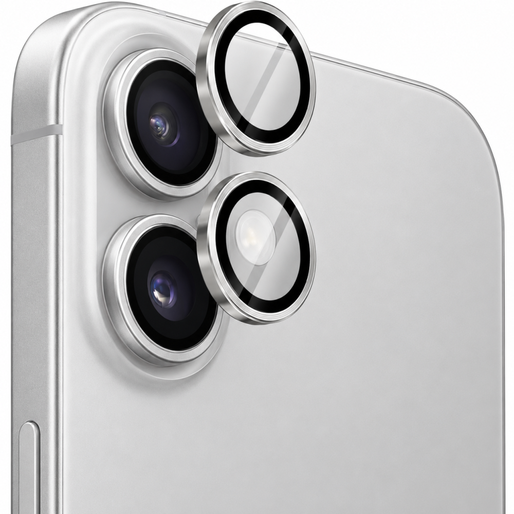 Προστατευτικό Κάμερας Full Cover Για iPhone 16 5G / 16 Plus 5G –Ασημί Προστασία οθόνης