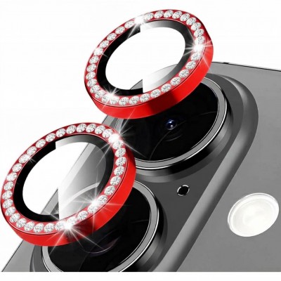 Προστατευτικό Κάμερας Strass Frame Full Cover για iPhone 17 5G –Κόκκινο