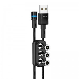 Braided / Magnetic USB to Lightning / Type-C / micro USB Cable 2.4A Μαύρο 1.2m Αξεσουάρ 