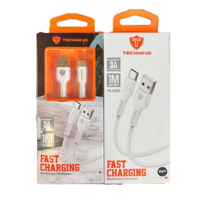 Technovo Καλώδιο USB 2.0 to USB Type C 1m - Λευκό