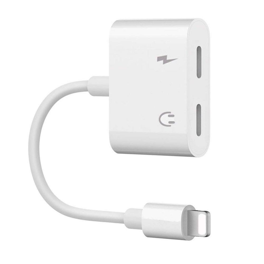 Αντάπτορας iPhone για ακουστικά και φορτιστή Lightning Splitter Adapter 2 in 1 For iPhone -White Αξεσουάρ 