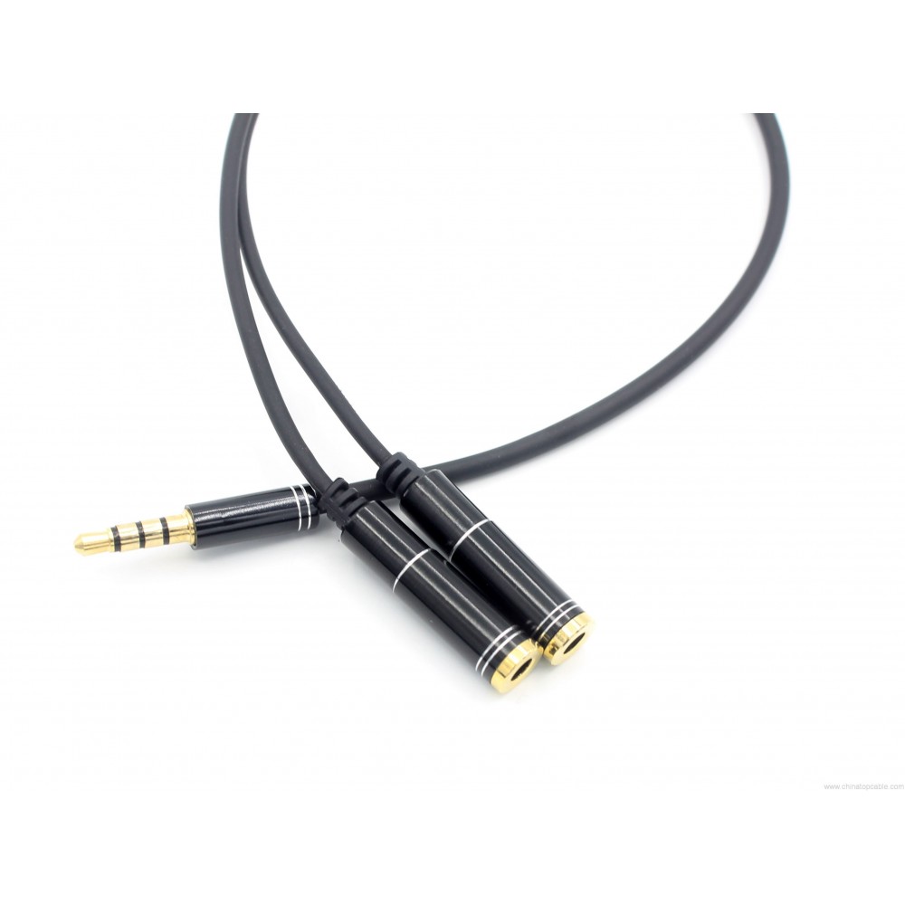 AUX Audio Cable Splitter Αρσενικό --> Θηλυκό  -Black Αξεσουάρ 