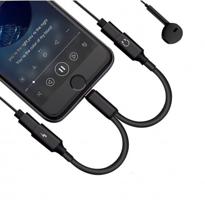 Αντάπτορας iPhone για ακουστικά και φορτιστή Lightning Splitter Adapter 2 in 1 For iPhone 