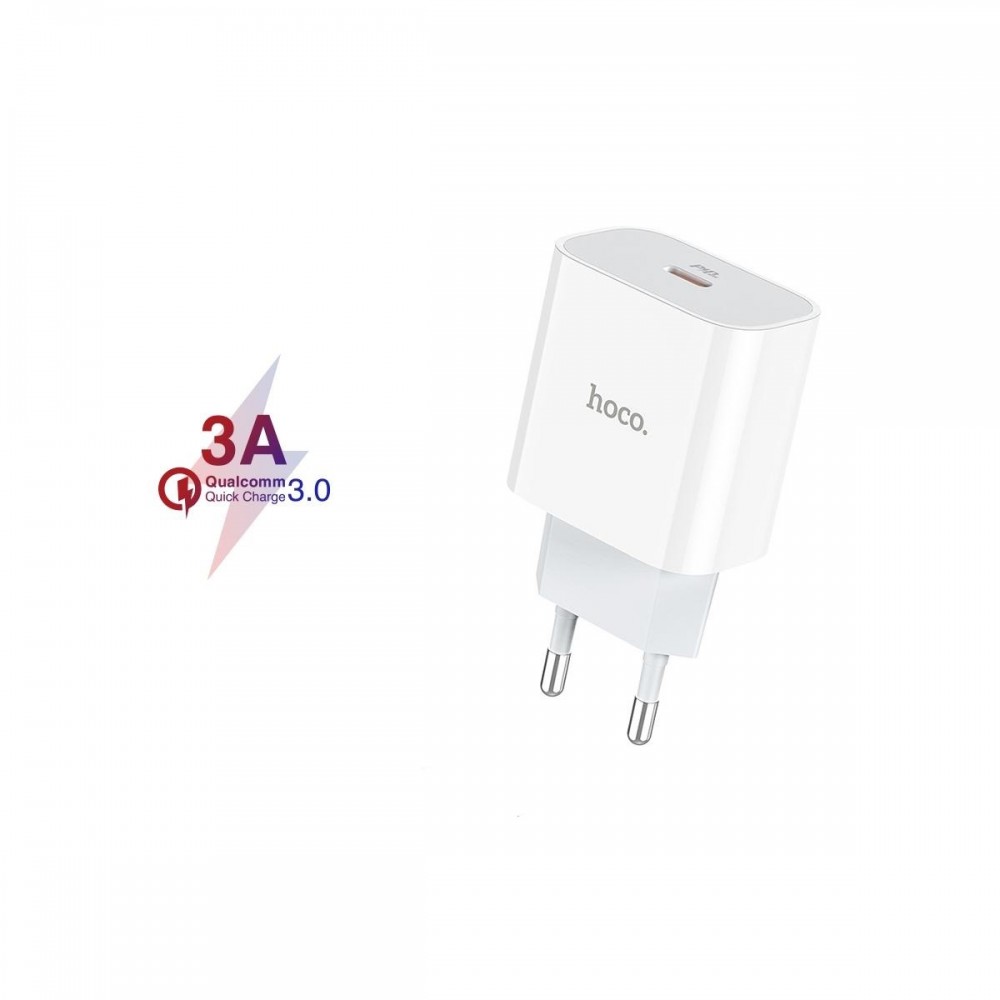 Φορτιστής Hoco C80A που υποστηρίζει PD3.0 Type-C -White Αξεσουάρ 