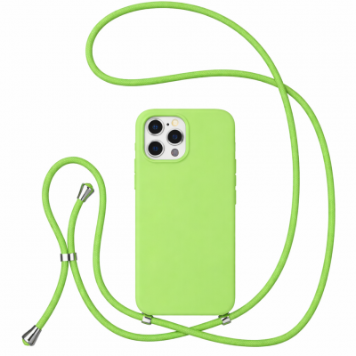 Θήκη iPhone 13 Pro Back Cover Hard Case με Λουράκι Κορδόνι Λαιμού -Λαχανί
