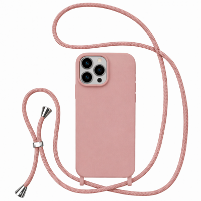Θήκη iPhone 12 / 12 Pro Back Cover Hard Case με Λουράκι Κορδόνι Λαιμού -Ροζ