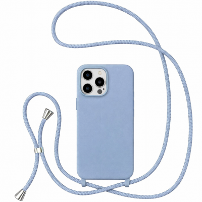 Θήκη iPhone 14 Pro Back Cover Hard Case με Λουράκι Κορδόνι Λαιμού -Γαλάζιο
