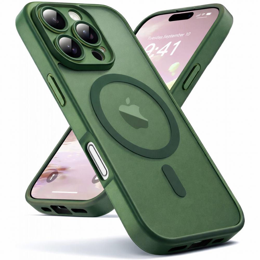 Θήκη iPhone 15 Pro 5G Back Cover Ημιδιάφανη Electro Magsafe -Πράσινο Θήκες iPhone