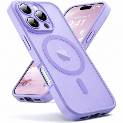 Θήκη iPhone 15 Pro 5G Back Cover Ημιδιάφανη Electro Magsafe -Λιλά