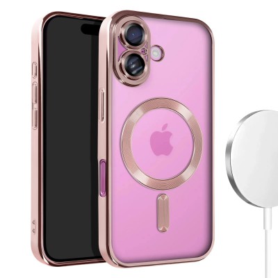 Θήκη iPhone 16 5G Back Cover Electro Magsafe -Ροζ Χρυσό