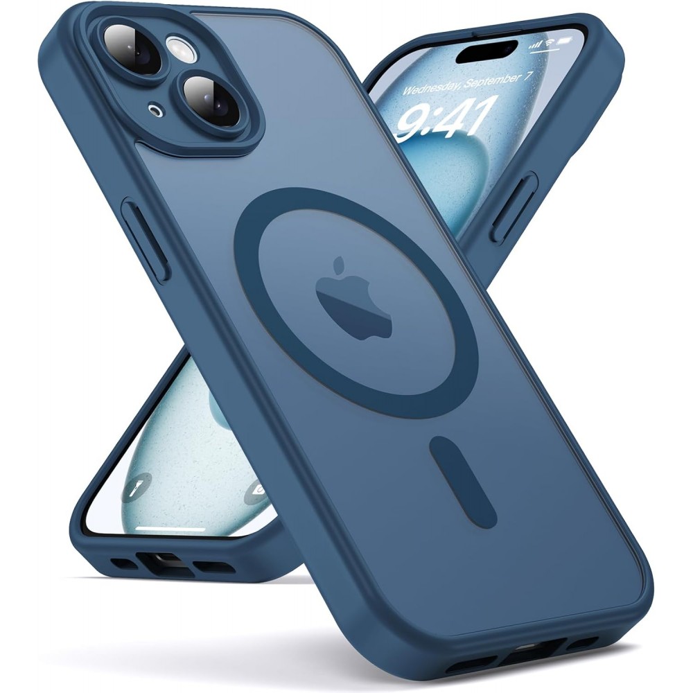 Θήκη iPhone 14 Back Cover Ημιδιάφανη Electro Magsafe -Σκο΄ύρο Μπλε Θήκες iPhone