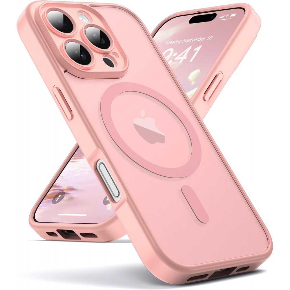 Θήκη iPhone 14 Pro Back Cover Ημιδιάφανη Electro Magsafe -Ροζ Θήκες iPhone