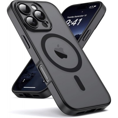 Θήκη iPhone 14 Pro Back Cover Ημιδιάφανη Electro Magsafe -Μαύρο