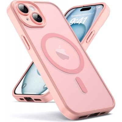 Θήκη iPhone 15 5G Back Cover Ημιδιάφανη Electro Magsafe -Nude