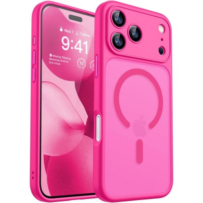 Θήκη iPhone 17 Pro Max 5G Back Cover Ημιδιάφανη Electro Magsafe Με Κλειστή Κάμερα -Φούξια