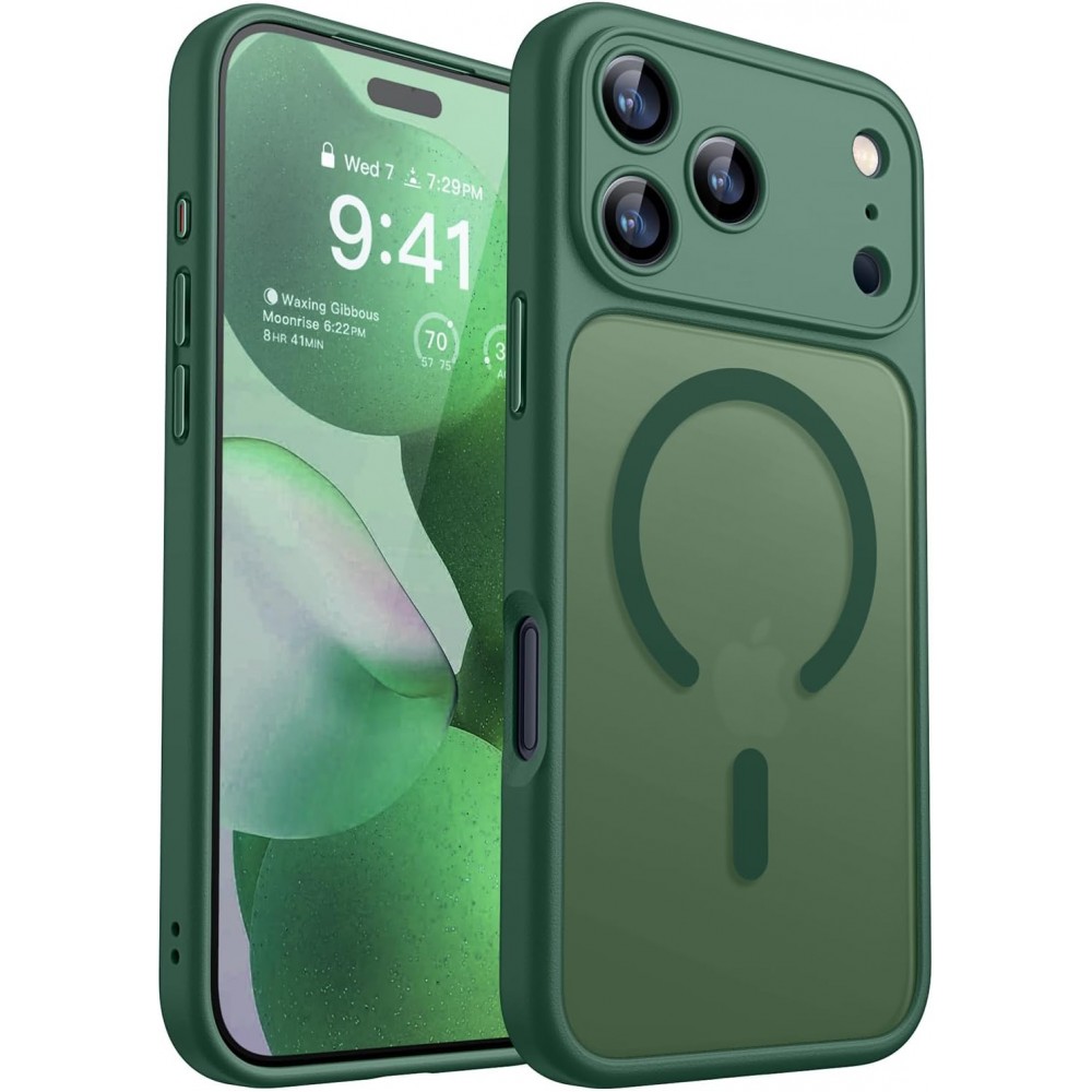 Θήκη iPhone 17 Pro Max 5G Back Cover Ημιδιάφανη Electro Magsafe Με Κλειστή Κάμερα -Σκούρο Πράσινο Θήκες iPhone