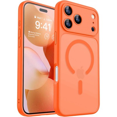 Θήκη iPhone 17 Pro Max 5G Back Cover Ημιδιάφανη Electro Magsafe Με Κλειστή Κάμερα -Πορτοκαλί