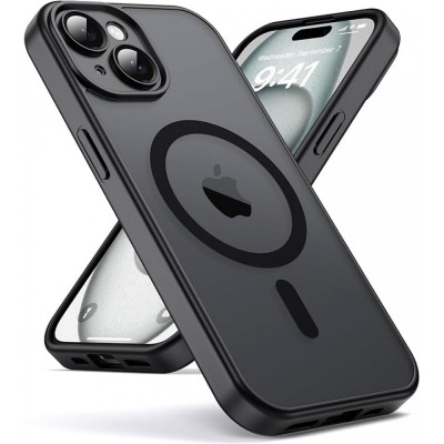 Θήκη iPhone 14 Back Cover Ημιδιάφανη Electro Magsafe -Μαύρο