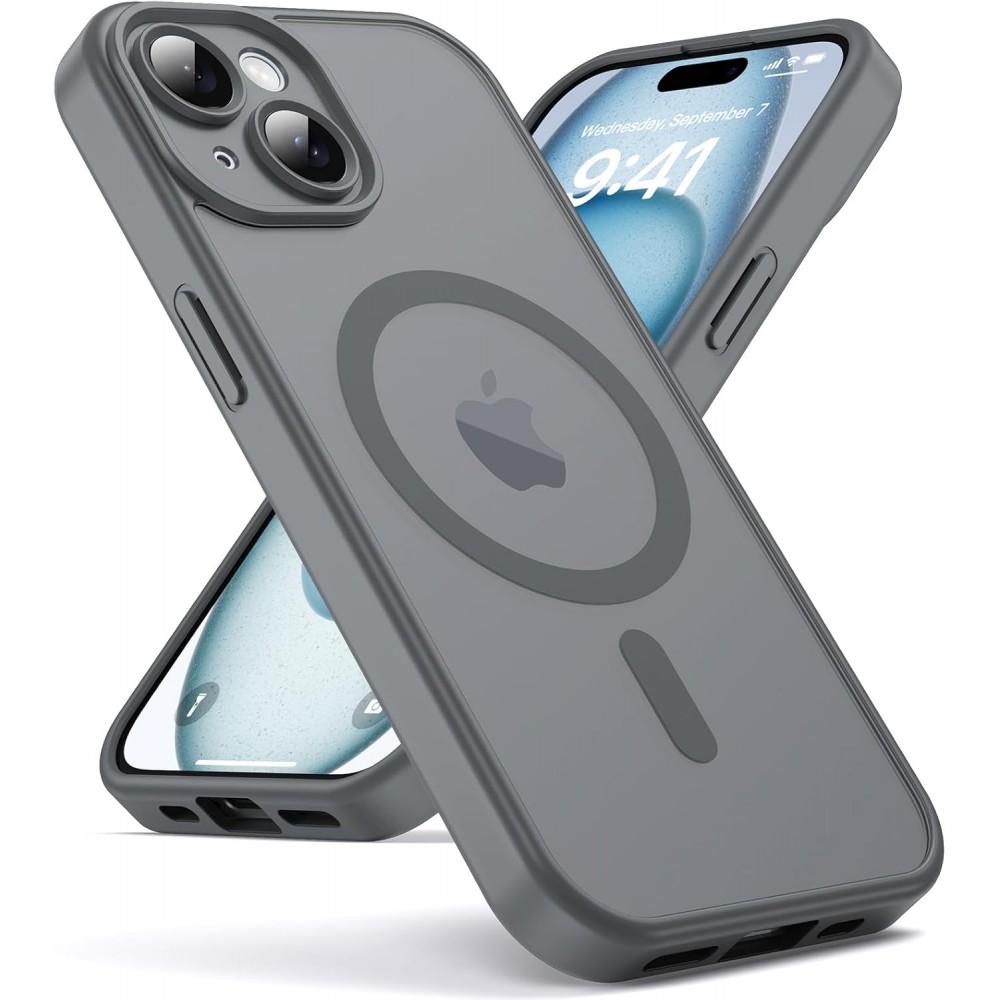 Θήκη iPhone 14 Back Cover Ημιδιάφανη Electro Magsafe -Γκρι Θήκες iPhone