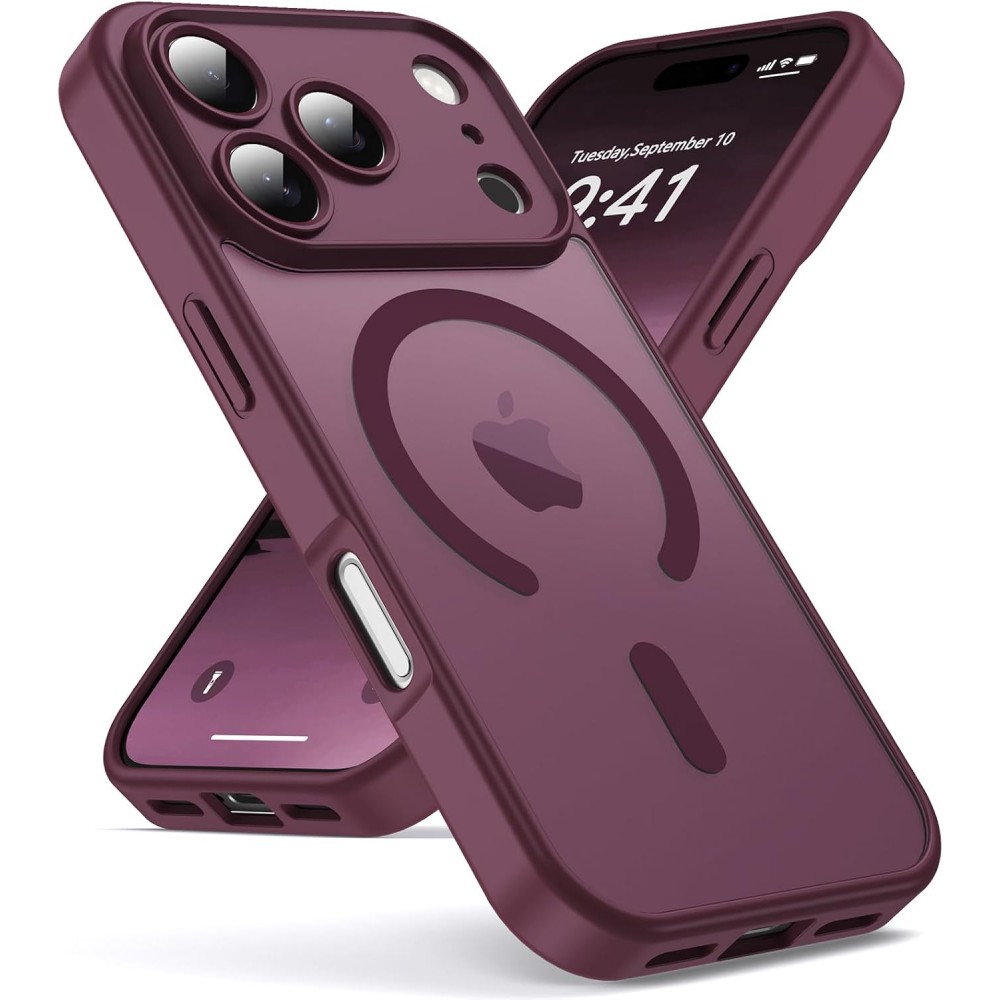 Θήκη iPhone 17 Pro Max 5G Back Cover Ημιδιάφανη Electro Magsafe Με Κλειστή Κάμερα -Μπορντό Θήκες iPhone