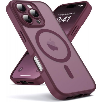 Θήκη iPhone 16 Pro 5G Back Cover Ημιδιάφανη Electro Magsafe -Μπορντό